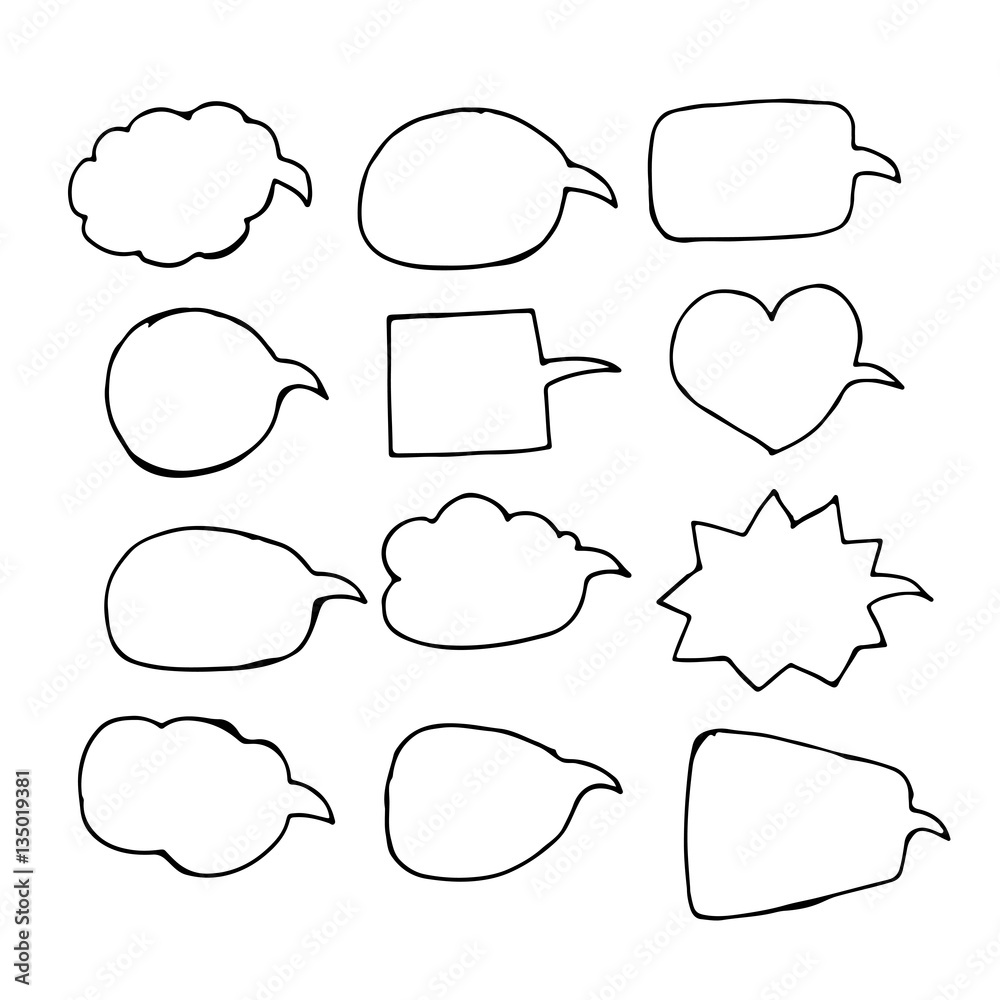 Speech bubble hand drawing icon Speech bubble hand drawing icon