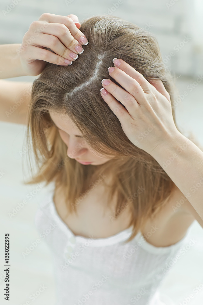 Fototapeta premium Woman with problematic hair 