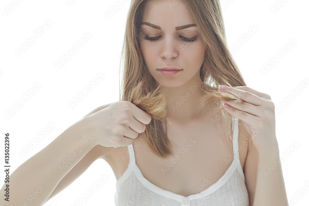 Woman with problematic hair Woman with problematic hair