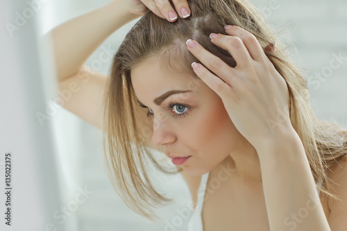 Woman with problematic hair 