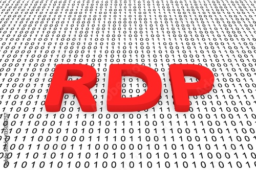 rdp in the form of binary code, 3D illustration