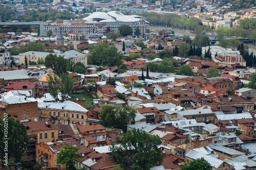 Tbilisi aerial cityscape view in Tbilisi  the capital of Georgia