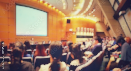 Canvas Print Blur of auditorium room use for present meeting background