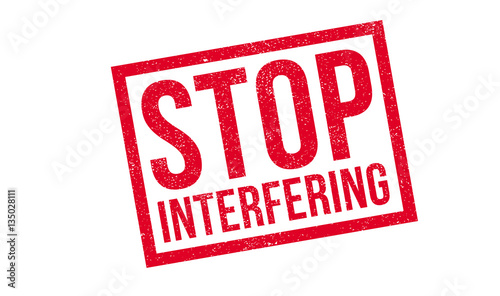 Stop Interfering rubber stamp