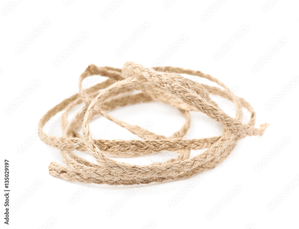 Pile of a linen rope string isolated Pile of a linen rope string isolated