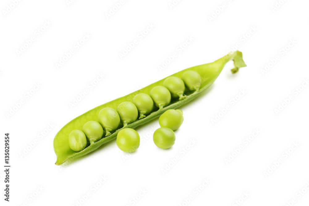 Green peas isolated on a white background Green peas isolated on a white background