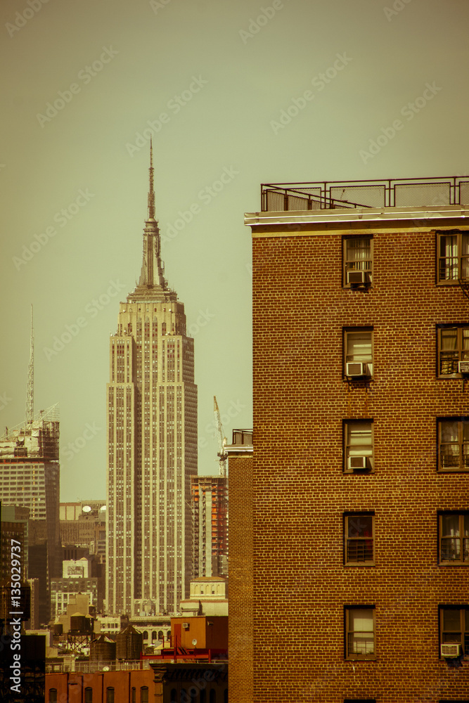 Vintage Empire State Building in New York City, Manhattan