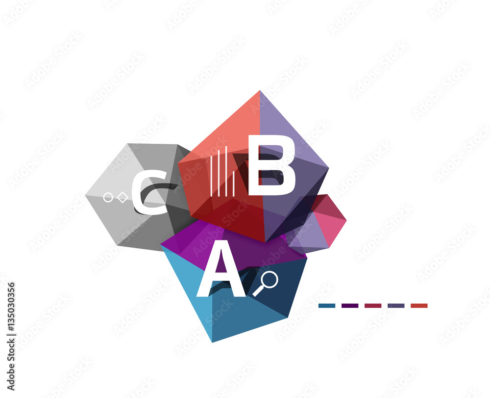Abstract low poly infographics template Abstract low poly infographics template