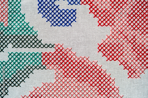 фотографія Abstract background of cross stitch embroidery