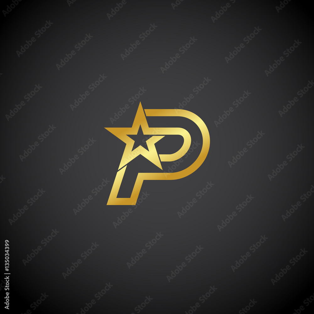 Premium Vector  Initial alphabet p with swoosh and star sign shooting star logo  design vector template for business and company identity