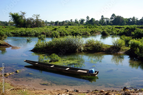 Old wooden boat photo