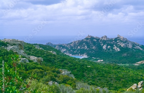 Küste und Genueserturm Tour d'Olmeto / de Olmeto / de Calanca bei Olmeto am Mittelmeer, Corse-du-Sud, Korsika, Frankreich, Europa  photo