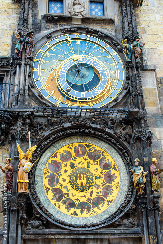 Obraz premium Praga, praski zegar astronomiczny