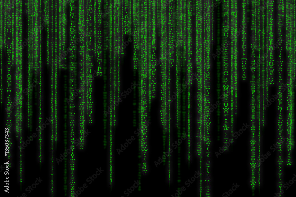 Abstract green technology binary background. Binary Computer .