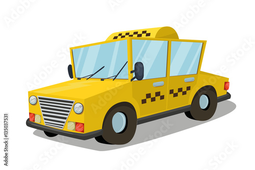 Taxi car isolated vector art