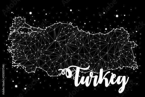 Turkey map. constellation photo