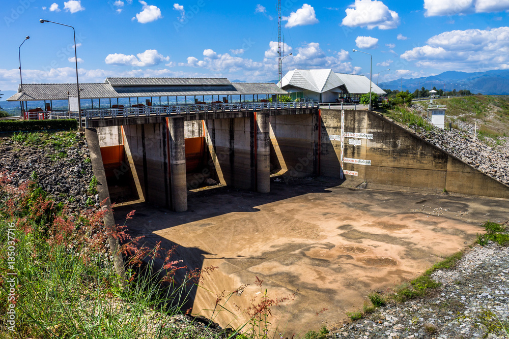 Fototapeta premium Reserved water at Mae Ghat irrigation dam