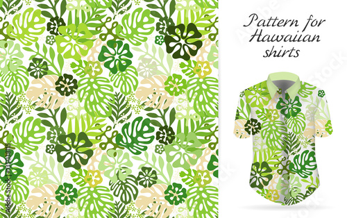Tropical aloha pattern. Vector