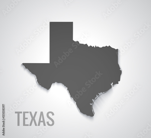 Map of Texas. Abstract vector black paper map