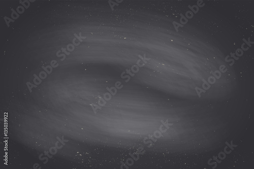 Black empty chalkboard background, surface and texture with copy space. Template for restaurant, cafe menu design at the wall or for school theme. Vector Illustration