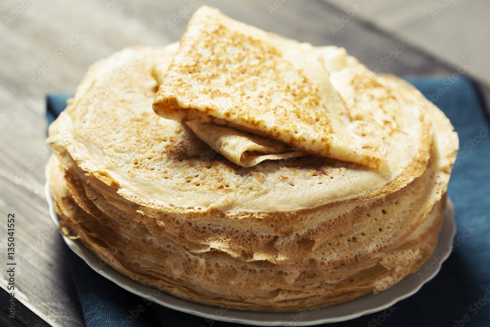 Stack of Russian-style pancakes Stack of Russian-style pancakes