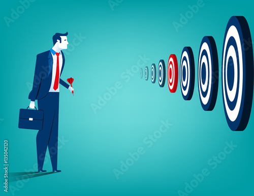 Businessman and multiple targets