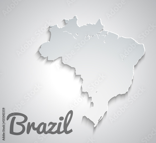 Map of Brazil. Abstract vector paper map