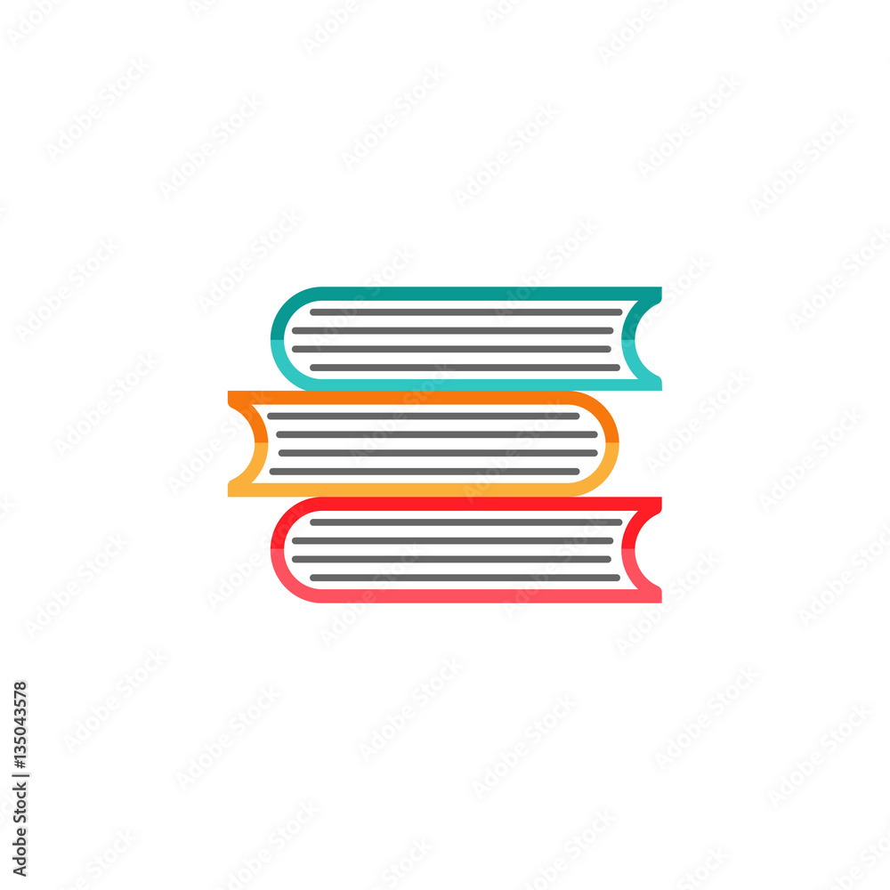 Books flat icon, education and school element, library vector graphics, a colorful solid pattern on a white background, eps 10. Books flat icon, education and school element, library vector graphics, a colorful solid pattern on a white background, eps 10.