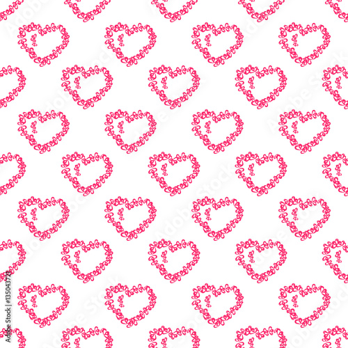 Vector seamless pattern with hearts