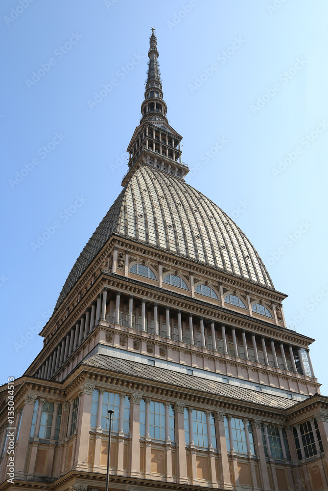 MOLE ANTONELLIANA historical building in the city of Turin