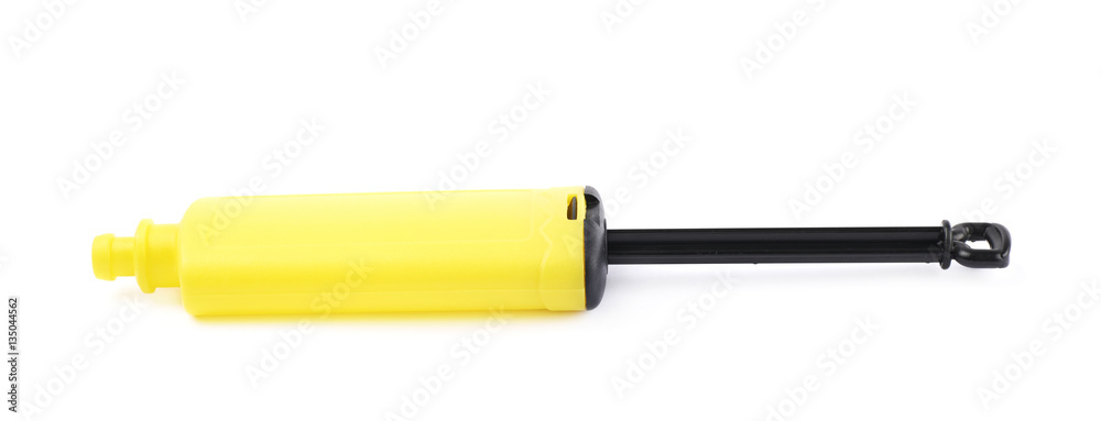Plastic balloon blowing pump isolated Plastic balloon blowing pump isolated