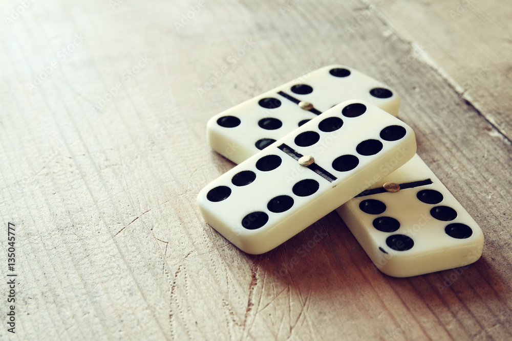 White domino blocks. Retro style image White domino blocks. Retro style image