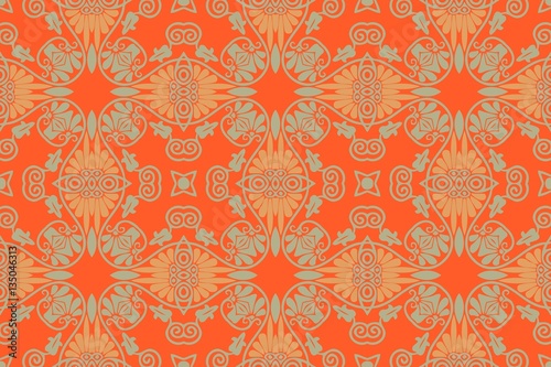 Obraz na płótnie on an abstract background texture vintage color openwork pattern of geometric elements w salonie