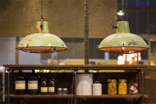 Industrial style hanging lamps