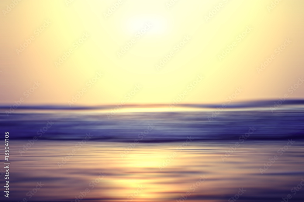 blurred background sunset on the sea