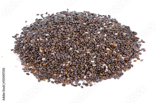 chia seeds isolated on white background