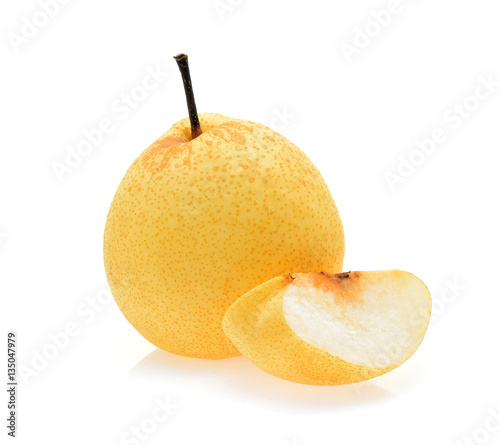 Chinese pear on white background