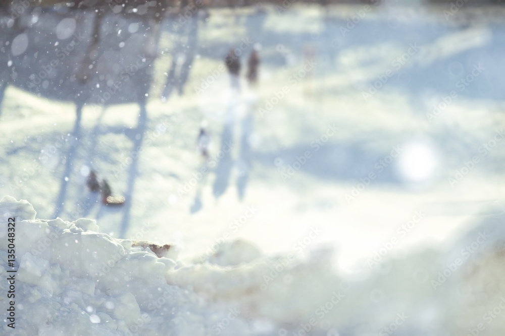 blurred background abstract winter snow landscape