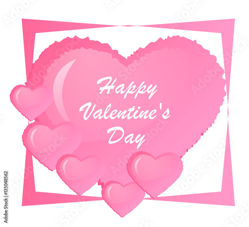 Happy Valentine's Day card with hearts