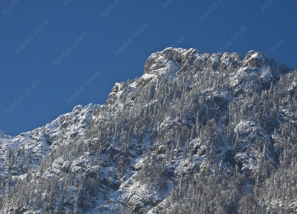 Austrian Tauern Alps mountain covered by snow in winter