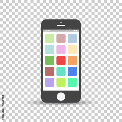 Smartphone icon vector. Flat vector illustration phone on isolated background