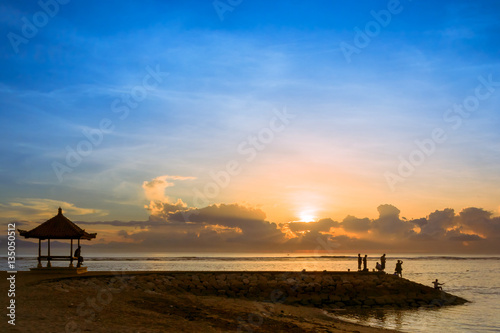 Sanur beach at Bali, Indonesia during sunrise