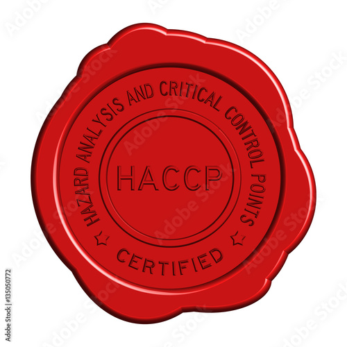 Red HACCP (Hazard analysis and critical control points) round wa