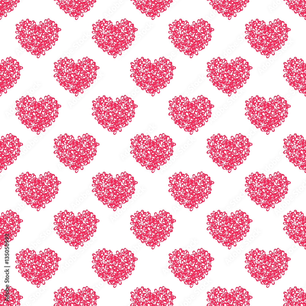 Vector seamless pattern with hearts Vector seamless pattern with hearts