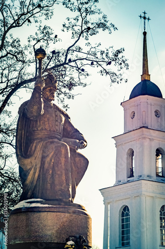 The monument to Mazepa in Poltava is located on Cathedral Square to the Cathedral. Ukraine. photo