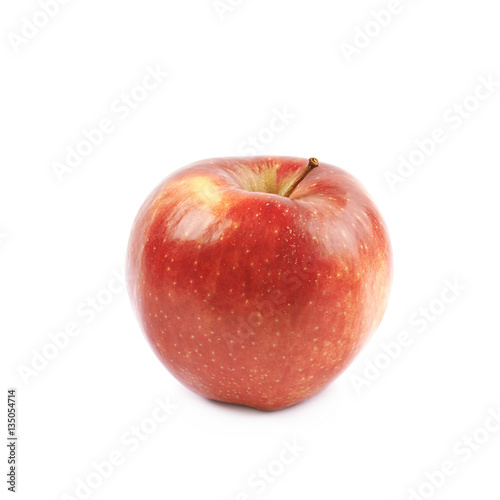 Single red ripe apple isolated