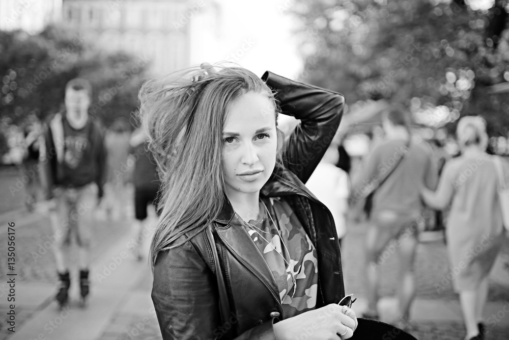 woman on autumn walk in the city woman on autumn walk in the city