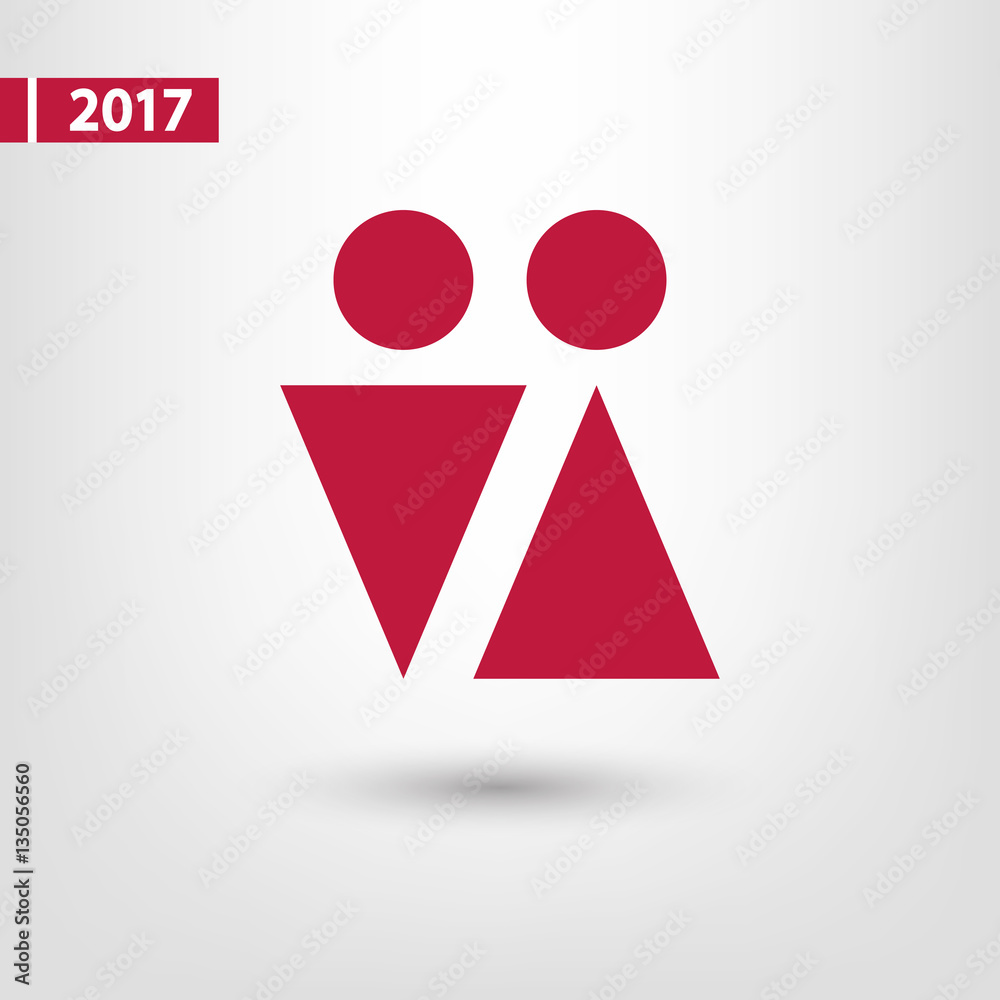 Male and female sign icon, vector illustration. Flat design style
