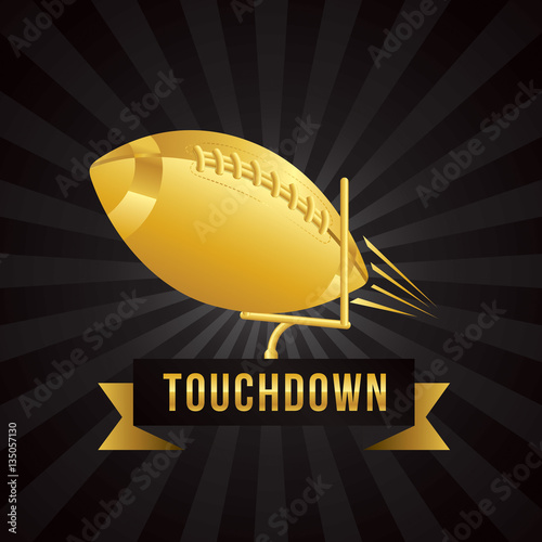 Vector of American football touchdown with gold theme template.