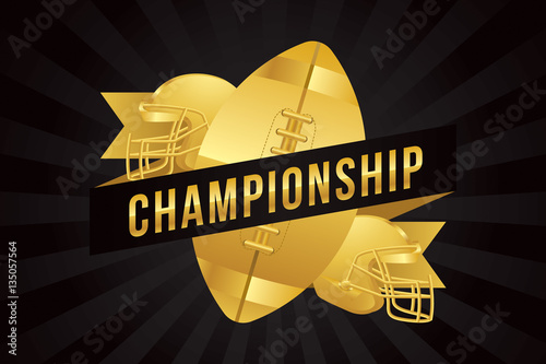 Vector of American football championship with gold theme template.